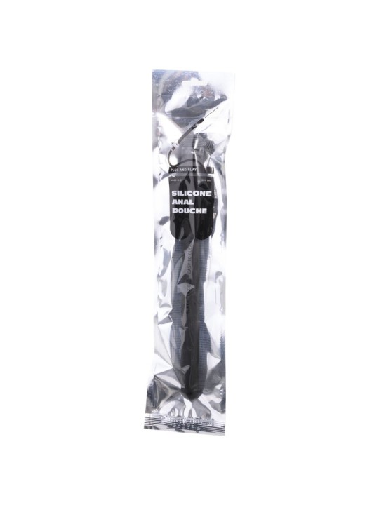 ALL BLACK - GERIBBELD SILICONEN ANALE DOUCHE 27 CM