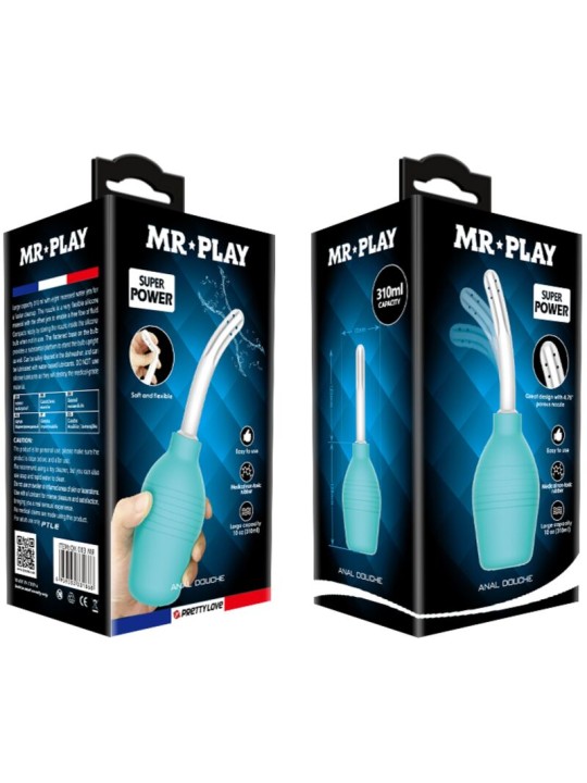 MR PLAY - CHUVEIRO DE BORRACHA ANAL PEAR AZUL