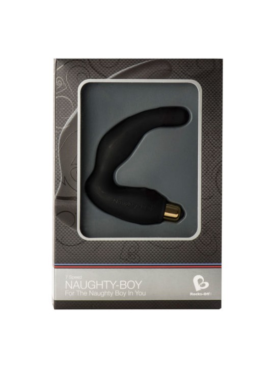 ROCKS-OFF - NAUGHTY-BOY MASCULINO G-SPOT MASSAGER 7 V PRETO