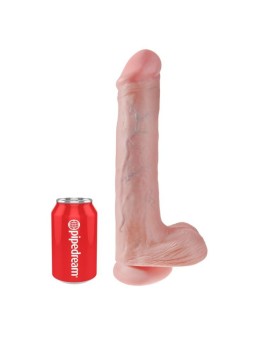 KING COCK - DILDO REALISTA COM TESTÍCULOS E VENTOSA 38 CM COR DE CARNE