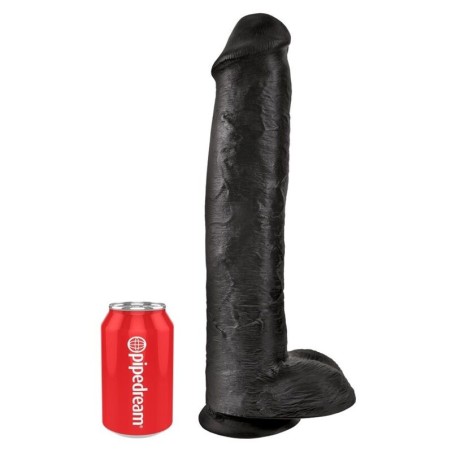 KING COCK - REALISTISCHE DILDO MET TESTIKELS 38 CM ZWART