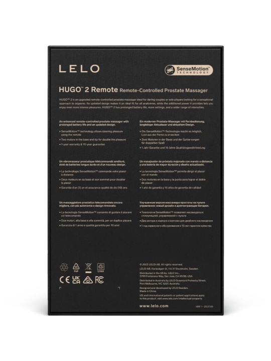 LELO - MASSEUR DE PROSTATE TÉLÉCOMMANDE HUGO 2 VERT VERT