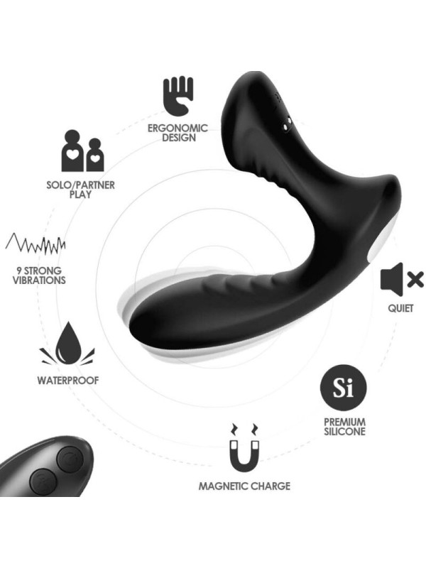 ARMONY - STORM VIBRATEUR ANAL PROSTATE & PLUG TÉLÉCOMMANDE NOIR