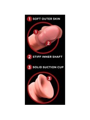 KING COCK PLUS - DILDO REALISTA DE TRIPLA DENSIDADE COM TESTÍCULOS MÓV