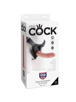 KING COCK - HARNESS COM PÊNIS NATURAL REALISTA 20,3 CM