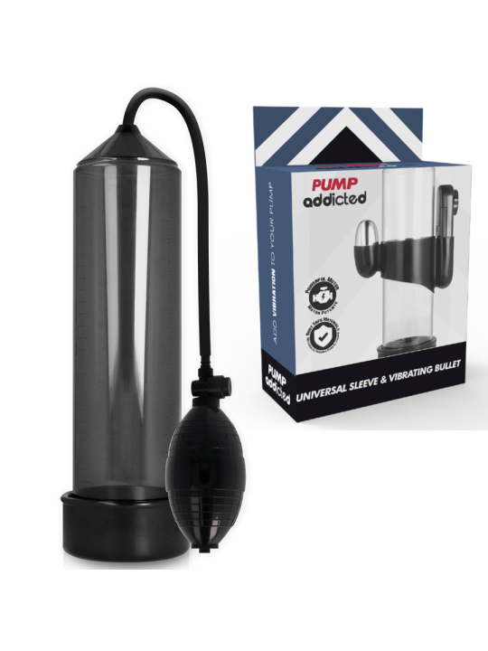PUMP ADDICTED - BOMBA ERECCIÓN RX3 NEGRO CON VIBRADOR