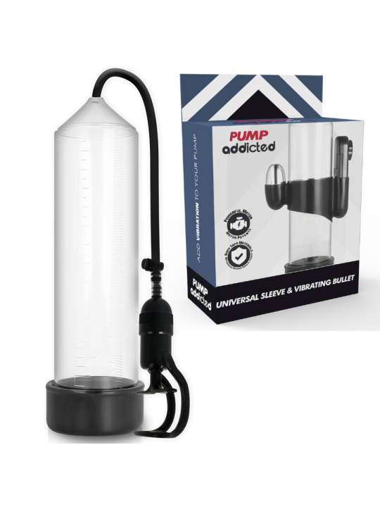 PUMP ADDICTED - BOMBA ERECCIÓN RX5 TRANSPARENTE CON VIBRADOR