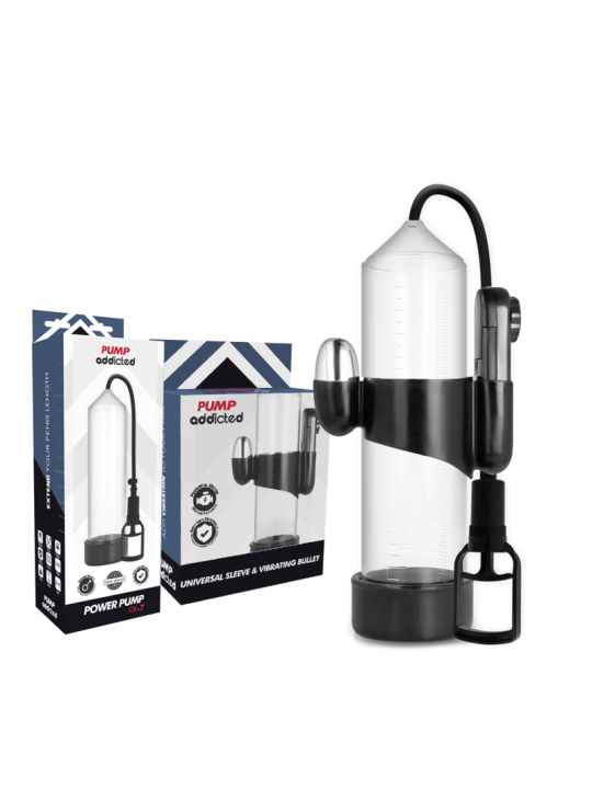 PUMP ADDICTED - BOMBA ERECCIÓN RX7 TRANSPARENTE CON VIBRADOR