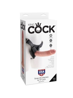 KING COCK - HARNESS COM PÊNIS NATURAL REALISTA 22,9 CM
