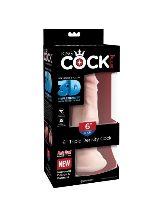 KING COCK - DILDO TRIPLA DENSIDADE 15 CM