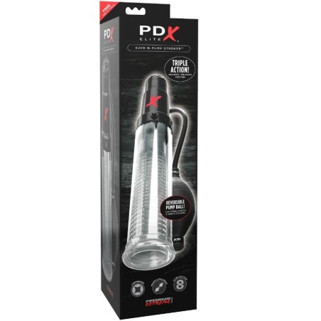 PDX ELITE - SUCK N PUMP STROKER MASTURBATEUR VIBRANT POMPE D'ASPIRATIO