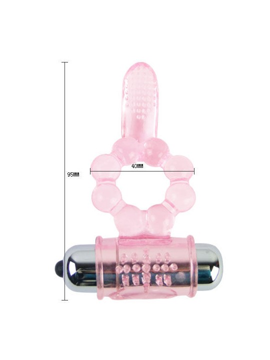BAILE - SILICONE RING 10 TONGUE RHYTHMS WITH PINK VIBRATION