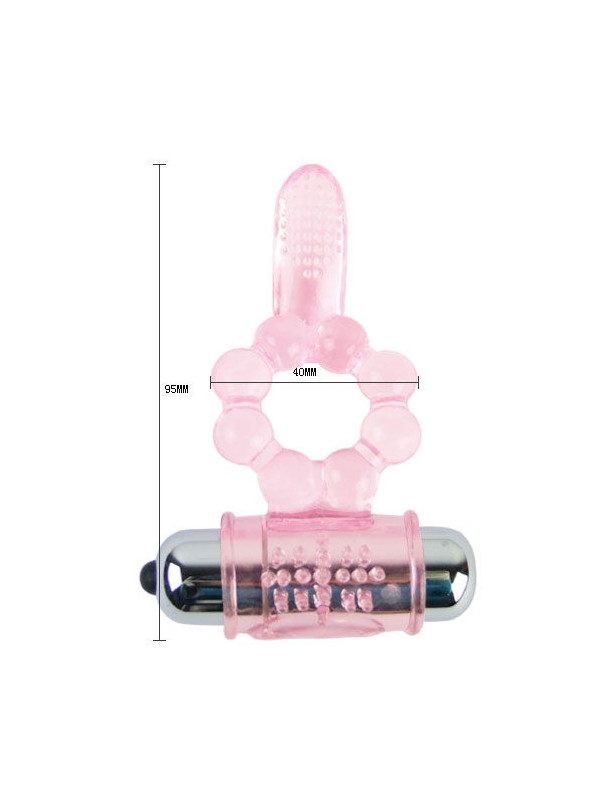 BAILE - SILICONE RING 10 TONGUE RHYTHMS WITH PINK VIBRATION