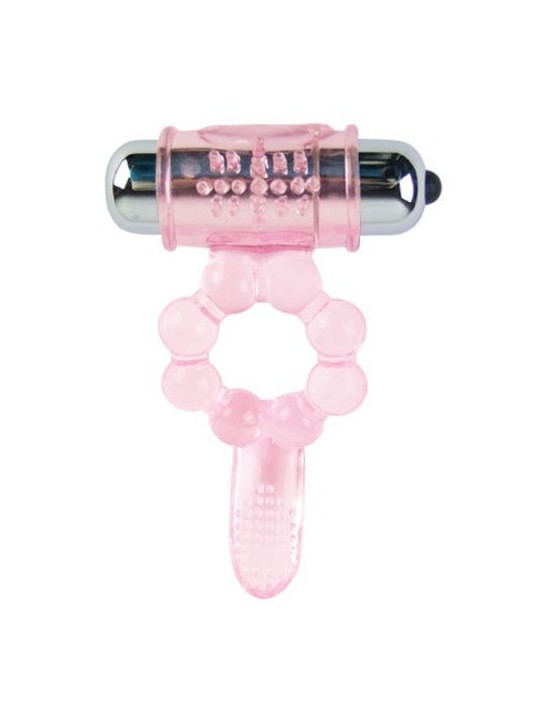 BAILE - ANNEAU SILICONE 10 RYTHMES DE LANGUE AVEC VIBRATION ROSE