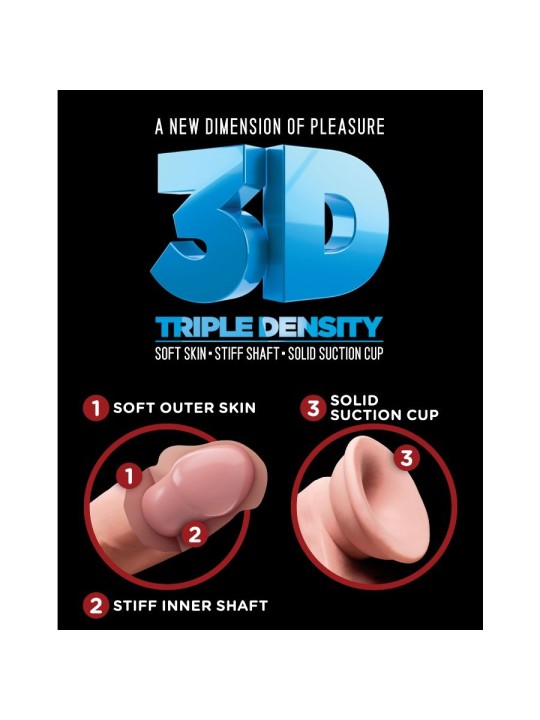KING COCK - GODE TRIPLE DENSITÉ 14 CM