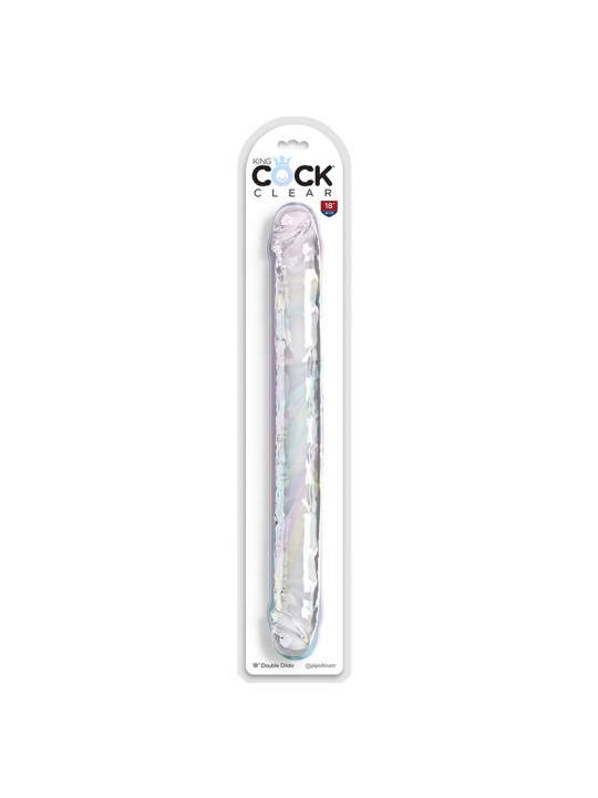 KING COCK - DOUBLE TROUBLE DILDO DOBLE 46 CM TRANSPARENTE