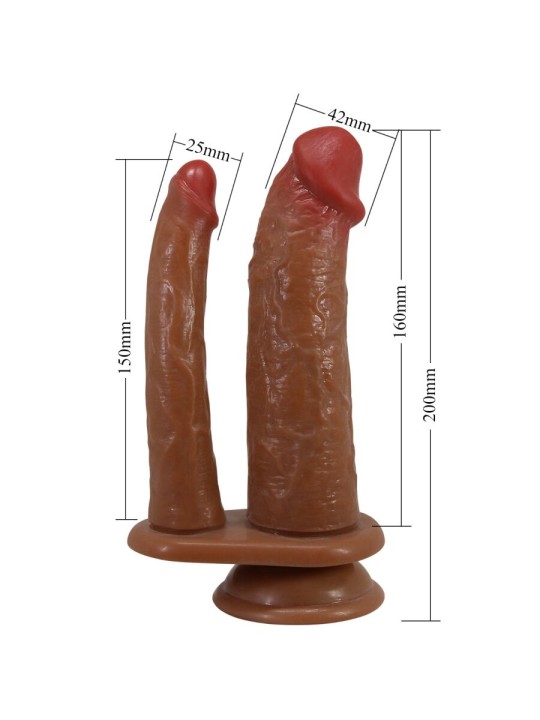 PRETTY LOVE - HULBERT DUBBELE REALISTISCHE DILDO MET VIBRATIE MULATO
