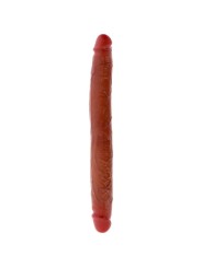 GET REAL - GODEMICHET EN SILICONE À DOUBLE EXTRÉMITÉ CARAMEL 35 CM