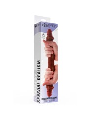 GET REAL - DILDO DE SILICONE DE DUAS PONTAS CARAMELO 35 CM