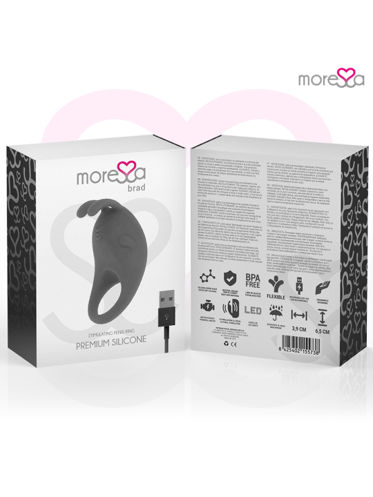 MORESSA - BRAD PREMIUM SILICONE OPLAADBAAR ZWART