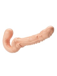 BAILE - EMMA GETEXTUREERDE DUBBELE PENETRATIE STRAP-ON FLESH