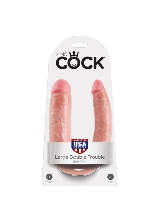 KING COCK - DILDO DOBLE PENETRACIÓN 17.8 CM NATURAL