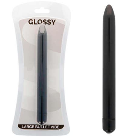 GLOSSY - SLANKE ZWARTE VIBRATOR