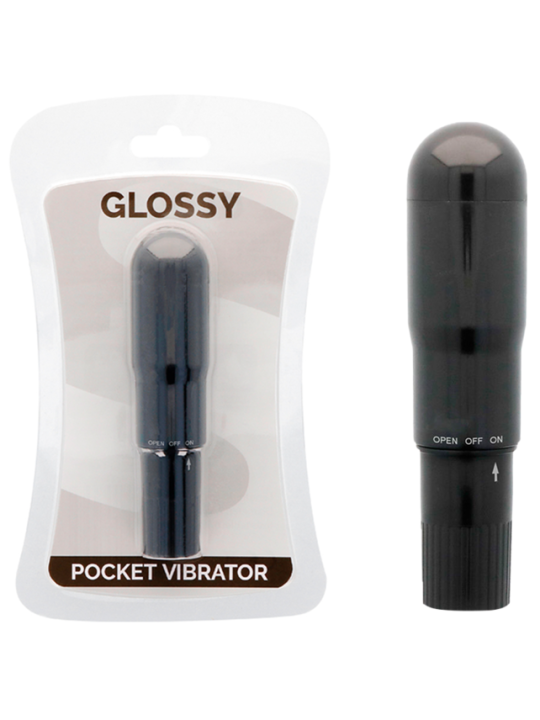 GLOSSY - POCKET VIBRATOR BLACK