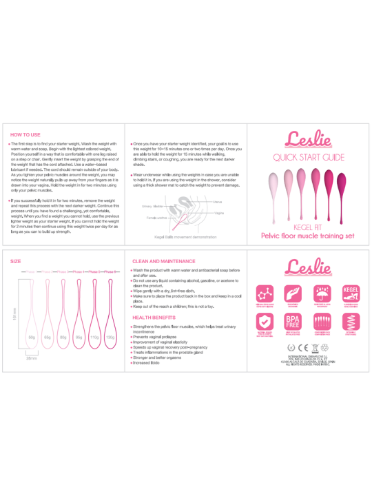 LESLIE - KEGEL FIT PELVIC MUSCLE TRAINING SET 6 STÜCKE
