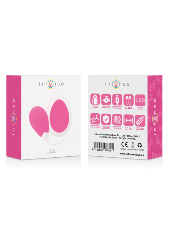 INTENSE - VIBRATEUR JAN EGG TÉLÉCOMMANDE ROSE