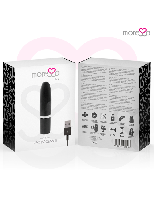 MORESSA - IVY MASAJEADOR SIMULADOR LABIAL DE VIAJE NEGRO