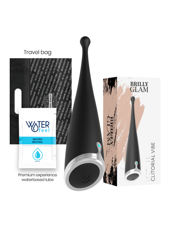 BRILLY GLAM - SPOT VIBE ORGASMISCHE CLITORIAL VIBRATOR SILICONEN ZWART