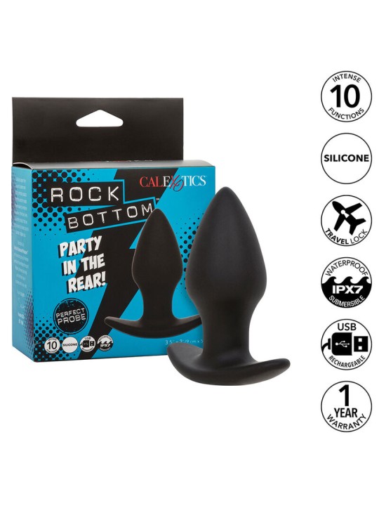CALEXOTICS - ROCK BOTTOM PLUG ANAL PERFEITO 10 VIBRAÇÕES SILICONE PRET