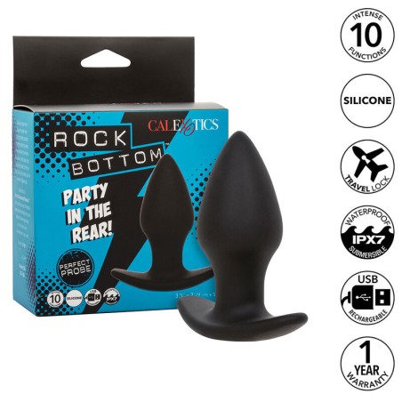 CALEXOTICS - ROCK BOTTOM PERFECT ANAL PLUG 10 VIBRATIONEN SILIKON SCHW