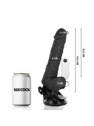 BASECOCK - VIBRADOR REALÍSTICO CONTROL REMOTO NEGRO CON TESTÍCULOS 19.
