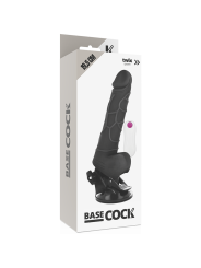 BASECOCK - VIBRADOR REALÍSTICO CONTROL REMOTO NEGRO CON TESTÍCULOS 19.