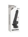 BASECOCK - VIBRADOR REALÍSTICO CONTROL REMOTO NEGRO CON TESTÍCULOS 19.