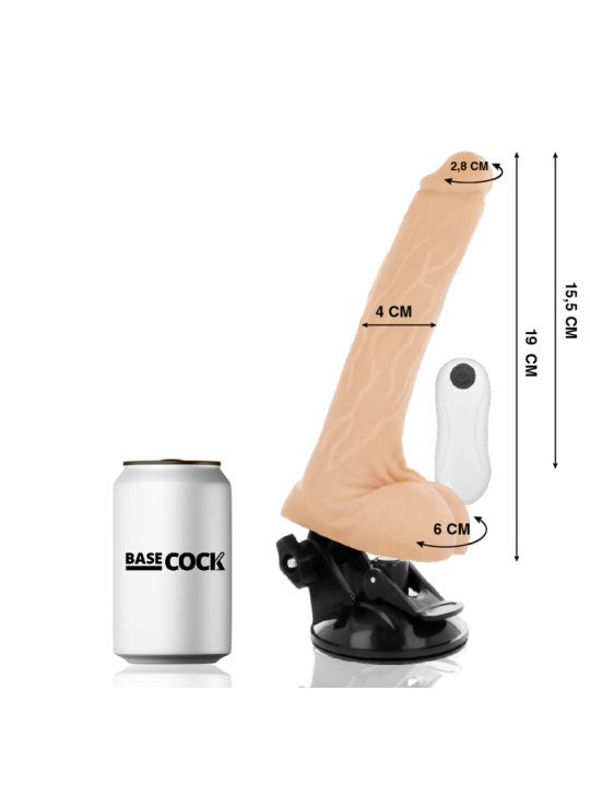 BASECOCK - VIBRADOR REALÍSTICO CONTROL REMOTO NATURAL 19 CM -O- 4 CM