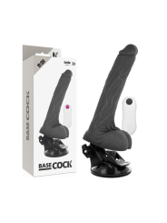 BASECOCK - VIBRATEUR RÉALISTE TÉLÉCOMMANDE NOIR 19 CM -O- 4 CM