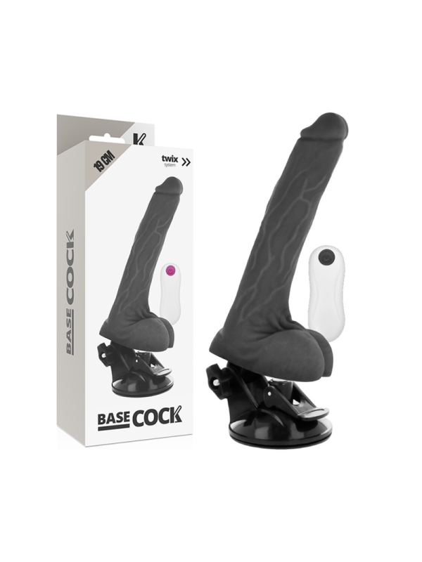 BASECOCK - REALISTIC VIBRATOR REMOTE CONTROL BLACK 19 CM -O- 4 CM