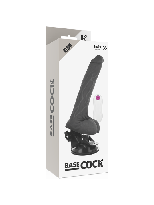 BASECOCK - REALISTIC VIBRATOR REMOTE CONTROL BLACK 19 CM -O- 4 CM