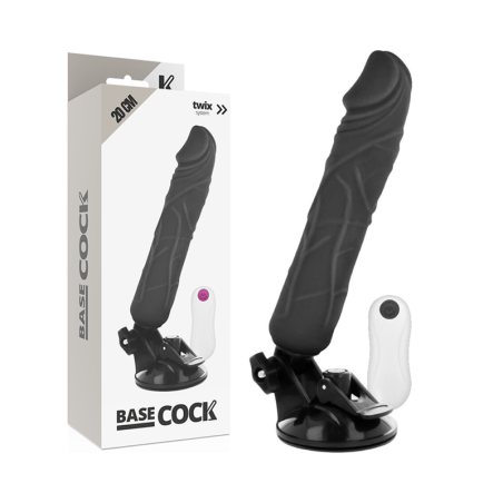 BASECOCK - REALISTISCHE VIBRATOR AFSTANDSBEDIENING ZWART 20 CM -OF- 4 