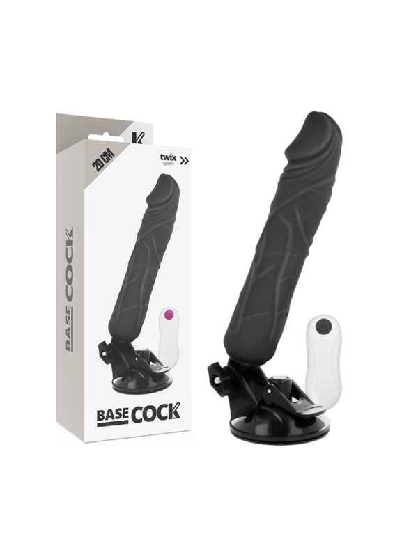 BASECOCK - REALISTIC VIBRATOR REMOTE CONTROL BLACK 20 CM -O- 4 CM