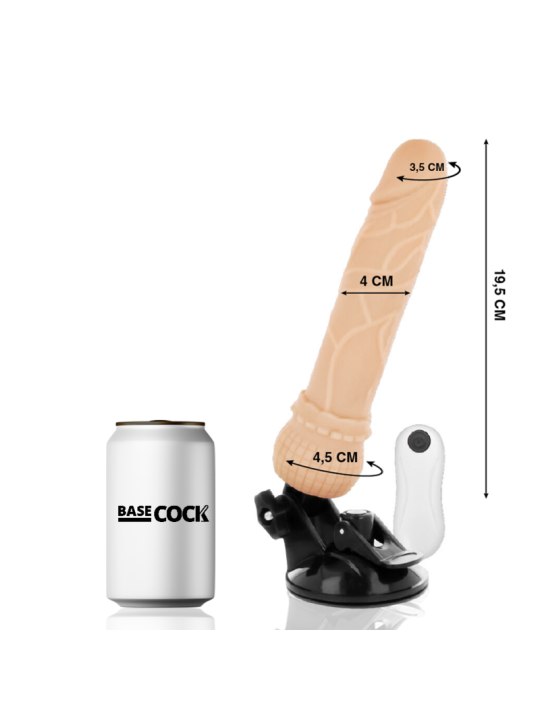 BASECOCK - VIBRATEUR TÉLÉCOMMANDE NATUREL RÉALISTE 19.5 CM -O- 4 CM
