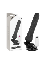 BASECOCK - VIBRADOR DE CONTROLE REMOTO REALISTA PRETO 19.5 CM -O- 4 CM