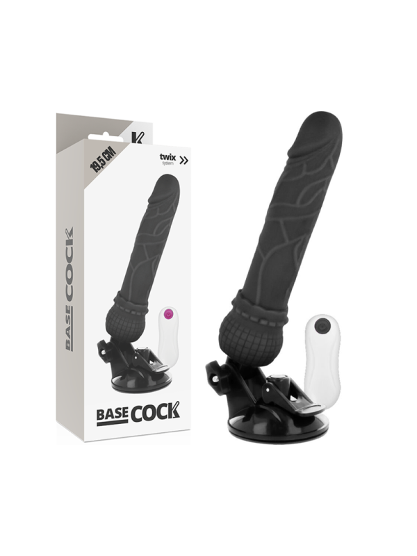 BASECOCK - REALISTIC VIBRATOR REMOTE CONTROL BLACK 19.5 CM -O- 4 CM
