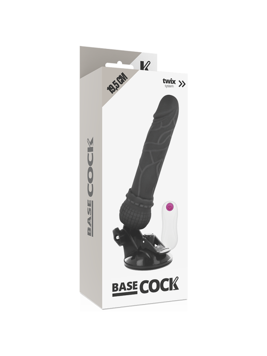 BASECOCK - VIBRADOR REALÍSTICO CONTROL REMOTO NEGRO 19.5 CM -O- 4 CM
