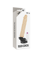 BASECOCK - REALISTISCHER VIBRATOR MIT FERNBEDIENUNG NATURWEISS 21 CM -
