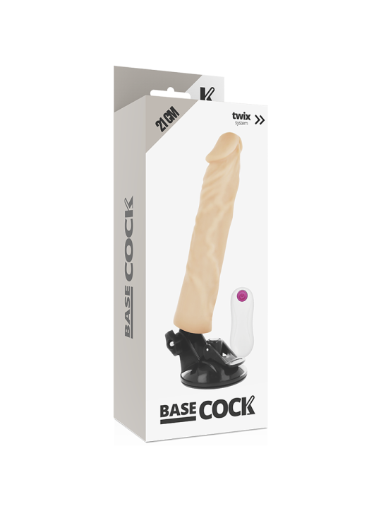 BASECOCK - VIBRADOR REALÍSTICO CONTROL REMOTO NATURAL 21 CM -O- 4 CM