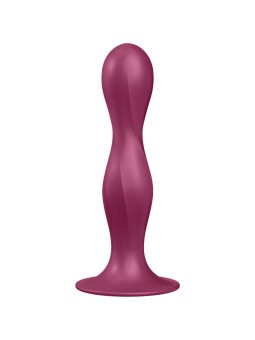 SATISFYER - DILDO DE SILICONE DUPLA BALL-R GARNET